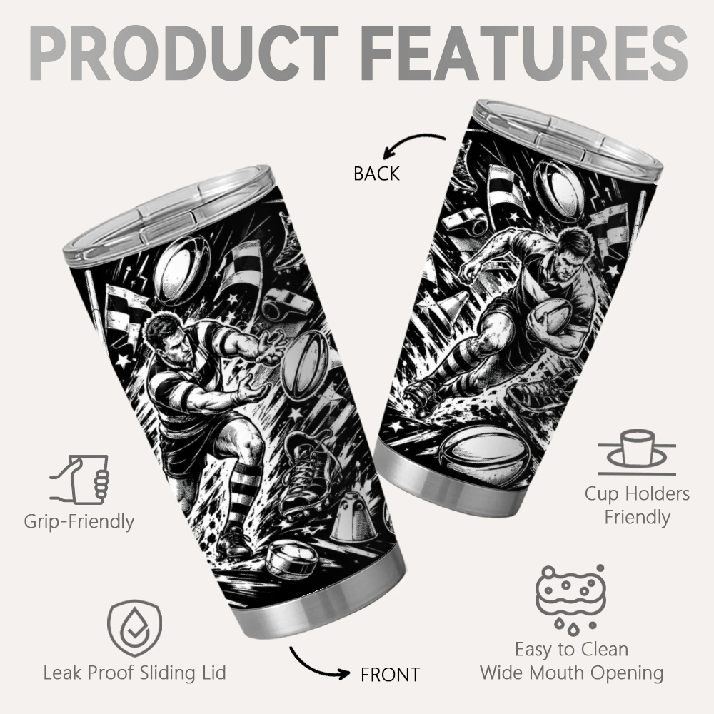 Zwart-witte sportembleem vacuü - Tumbler 20Oz White recensie en prijs